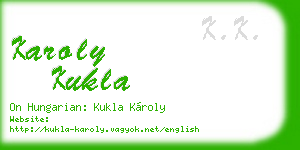 karoly kukla business card